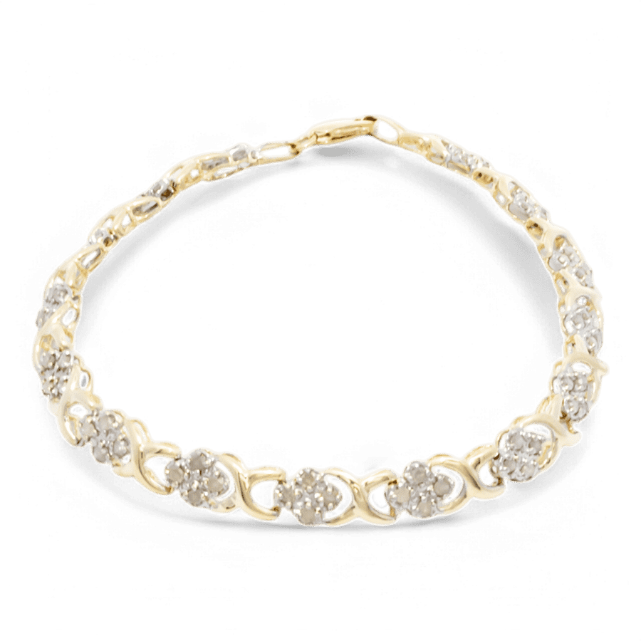  10k Yellow Gold Bracelet with 0.60 Carats of Diamonds