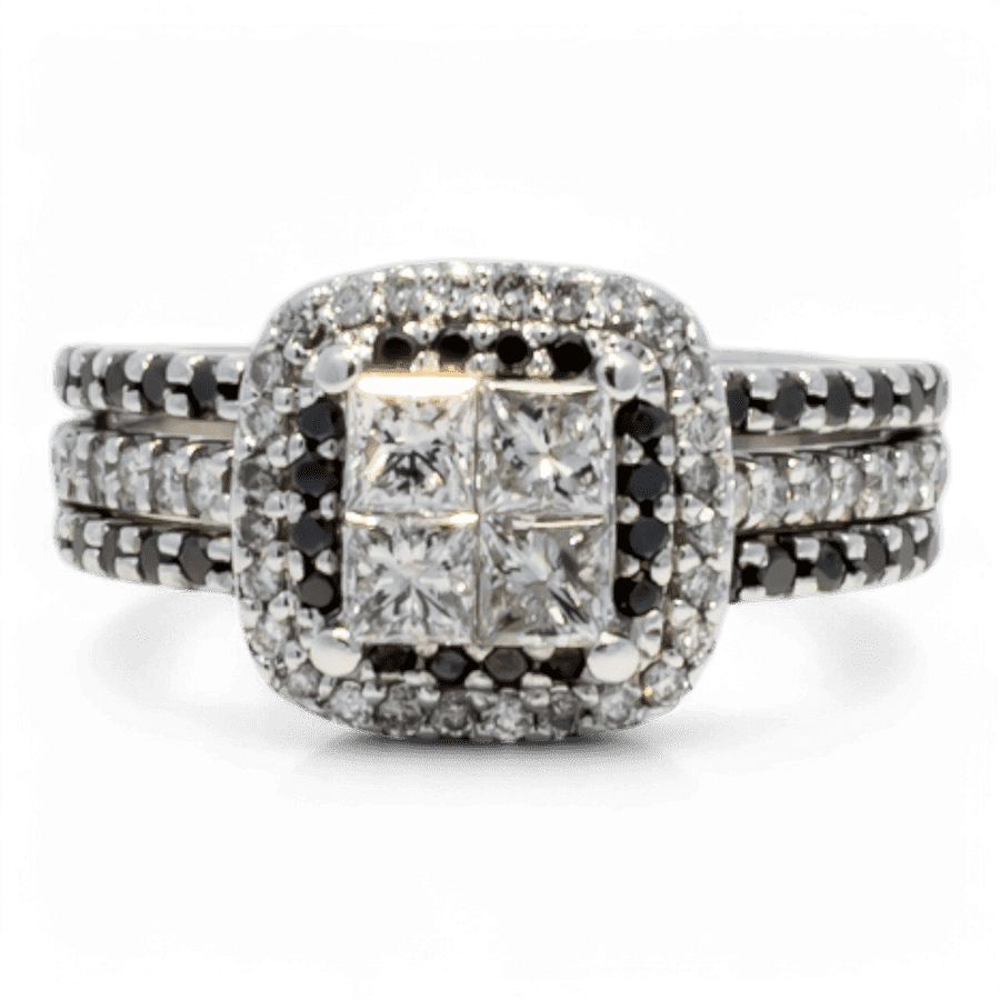  14k White Gold Ring with 0.83 Total Carats of Diamonds 