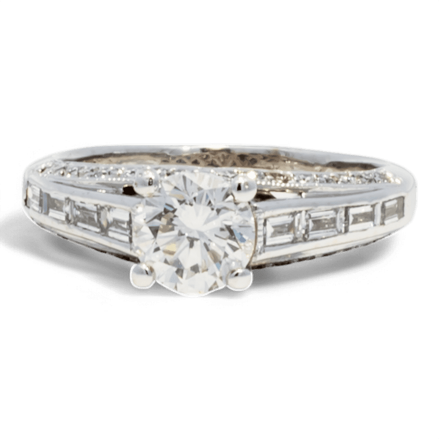  14k White Gold Ring with1.9 Total Carats of Diamonds 